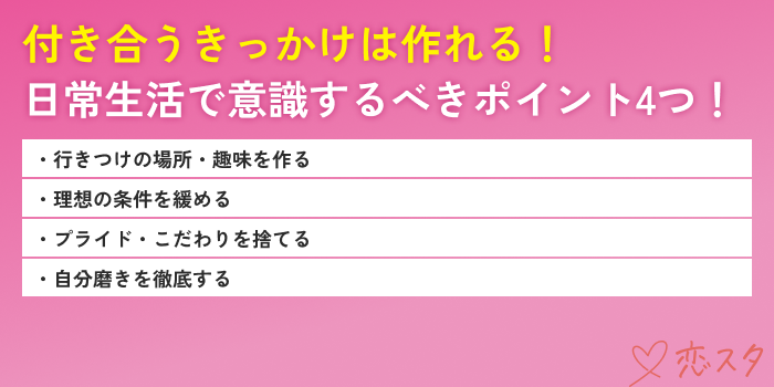 30代付き合うきっかけ意識するべきポイント