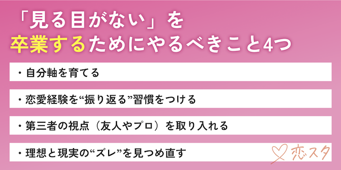 見る目がないのを卒業するためにやるべきことを説明する画像