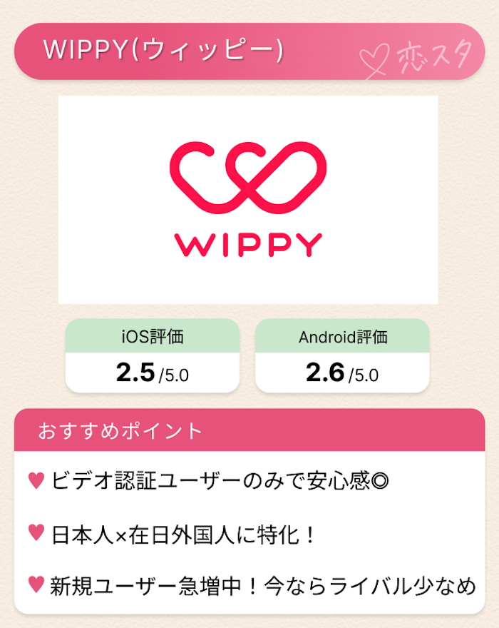 日本在住の外国人と出会えるマッチングアプリ「wippy」