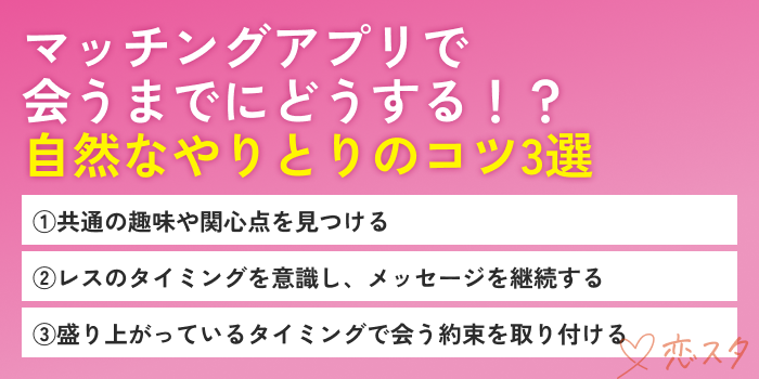マッチングアプリ会うまで自然なやりとりのコツ