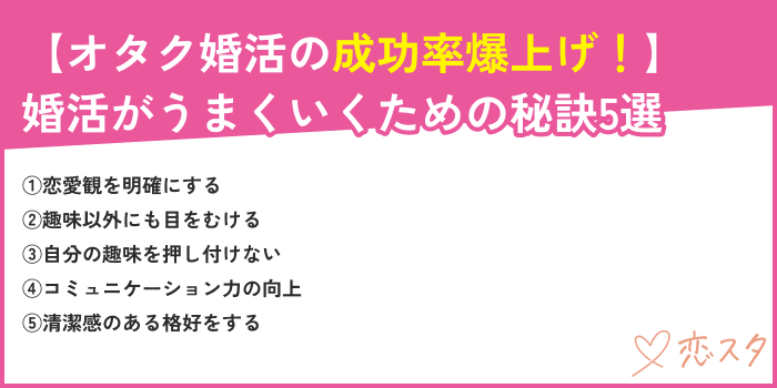 オタク婚活の成婚率をあげる秘訣