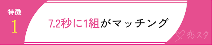 ヒールメイトの強み「7.2秒に1組がマッチング」