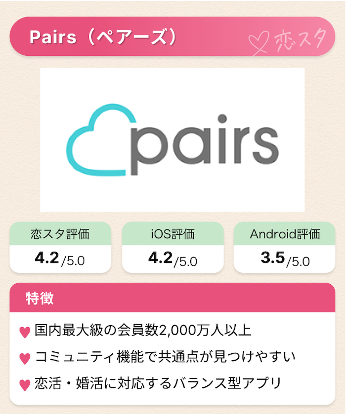 身バレが怖い人におすすめのマッチングアプリ9選「ペアーズ」