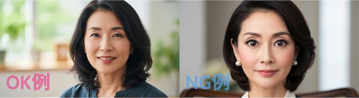 40代女性の写真のOK例とNG例