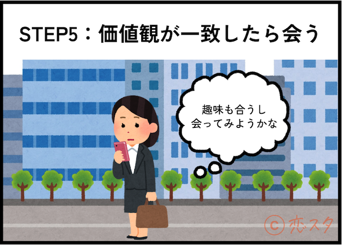 50代女性がマッチングアプリで理想の男性と出会うためのステップ⑤「価値観が一致したら会う」