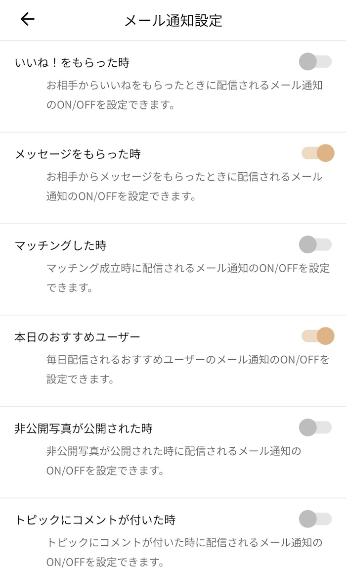 アフタヌーン通知設定