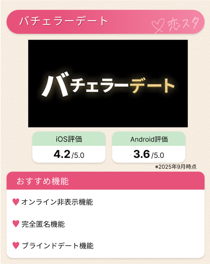 【厳選】知り合いにバレにくいおすすめのマッチングアプリTOP10「バチェラーデート」
