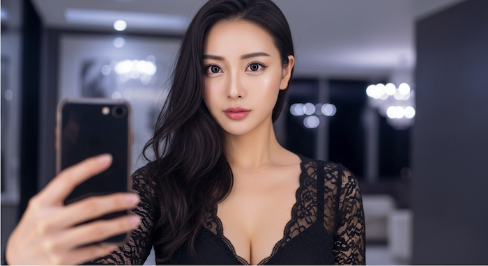 アプリに潜む要注意な女性の特徴「露出度の高い服」の例