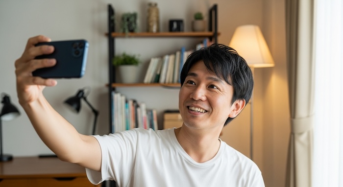 マッチングアプリ写真屋内自撮り